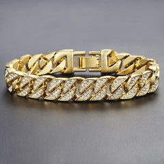 Miami Gold Curb Cuban Bracelet.