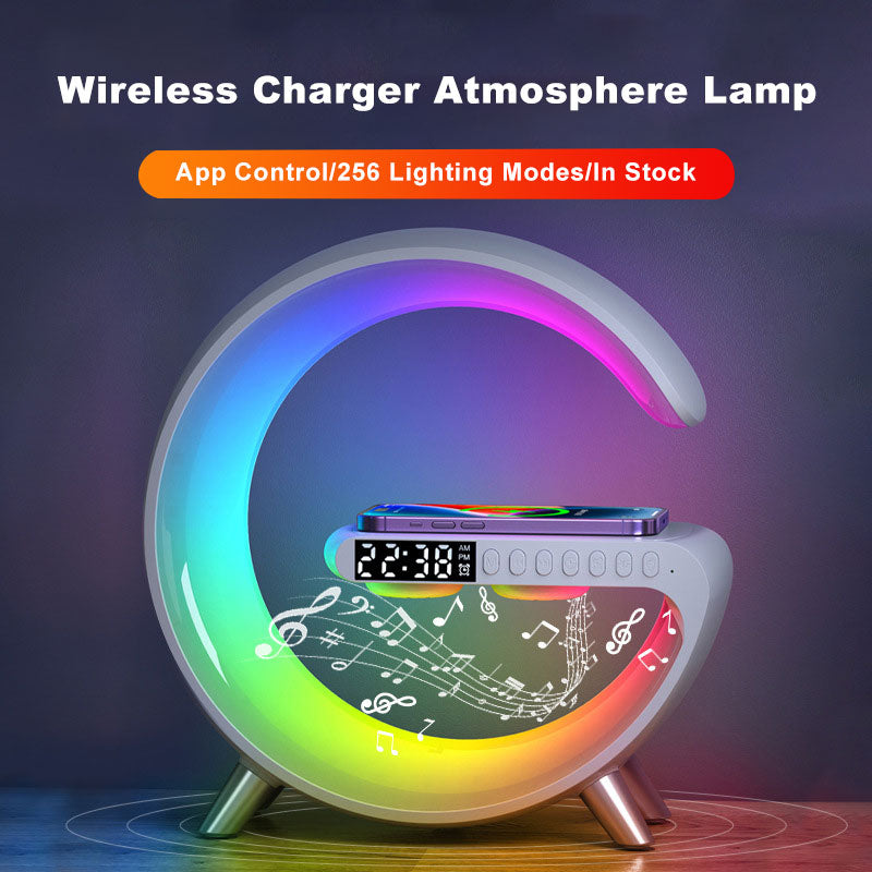 Bluetooth Speaker Wireless Charger Lamp.