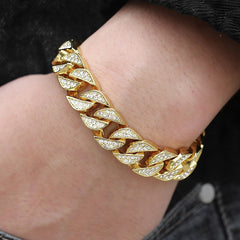 Miami Gold Curb Cuban Bracelet.