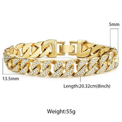 Miami Gold Curb Cuban Bracelet.