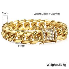 Miami Gold Curb Cuban Bracelet.